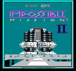 Impossible Mission II title screen for NES